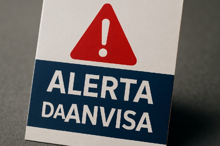 Cuidado! Anvisa alerta para uso inadequado de canetas emagrecedoras 1 Placa exibe triângulo vermelho com ponto de exclamação e mensagem "Alerta da Anvisa"