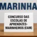 Concurso Marinha: inscrições para 850 vagas de aprendizes marinheiros prorrogadas 14 Placa sobre mesa com os dizeres: Concurso das Escolas de Aprendizes-Marinheiros (EAM).