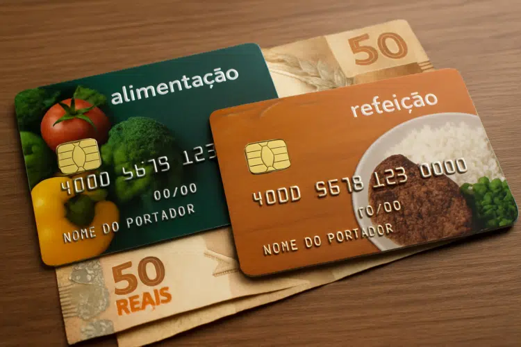 Novas regras do vale-alimentação e vale-refeição já começaram a valer 1 Cartões de alimentação e refeição sobre notas de cinquenta reais