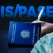 Carteira de trabalho e caneta ao lado de notas de 100 reais, fundo com texto PIS/PASEP em destaque azul