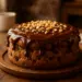 Bolo de chocolate com cobertura e castanhas