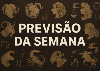 Previsão da semana com símbolos dos signos do zodíaco
